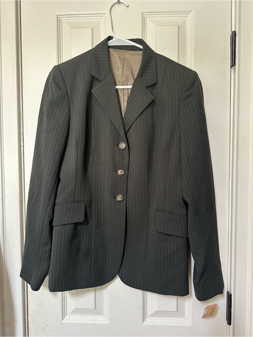 Tailored Sportsman Women's Olive/Blue Pinstripe Show Coat